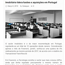 Imobilirio lidera fuses e aquisies em Portugal